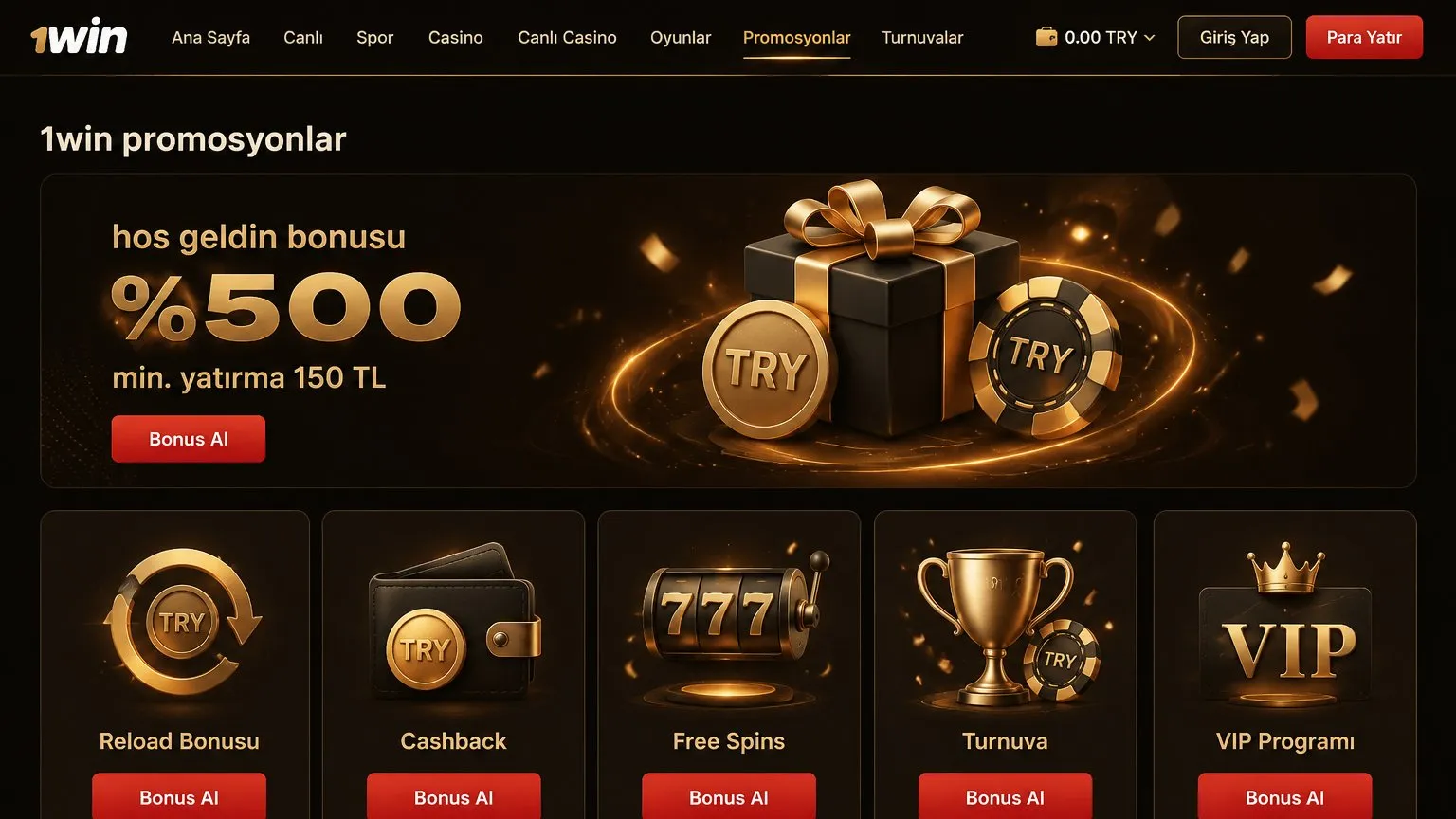 1Win bonus ve promosyon sistemi: hoş geldin paketi ve düzenli kampanyalar