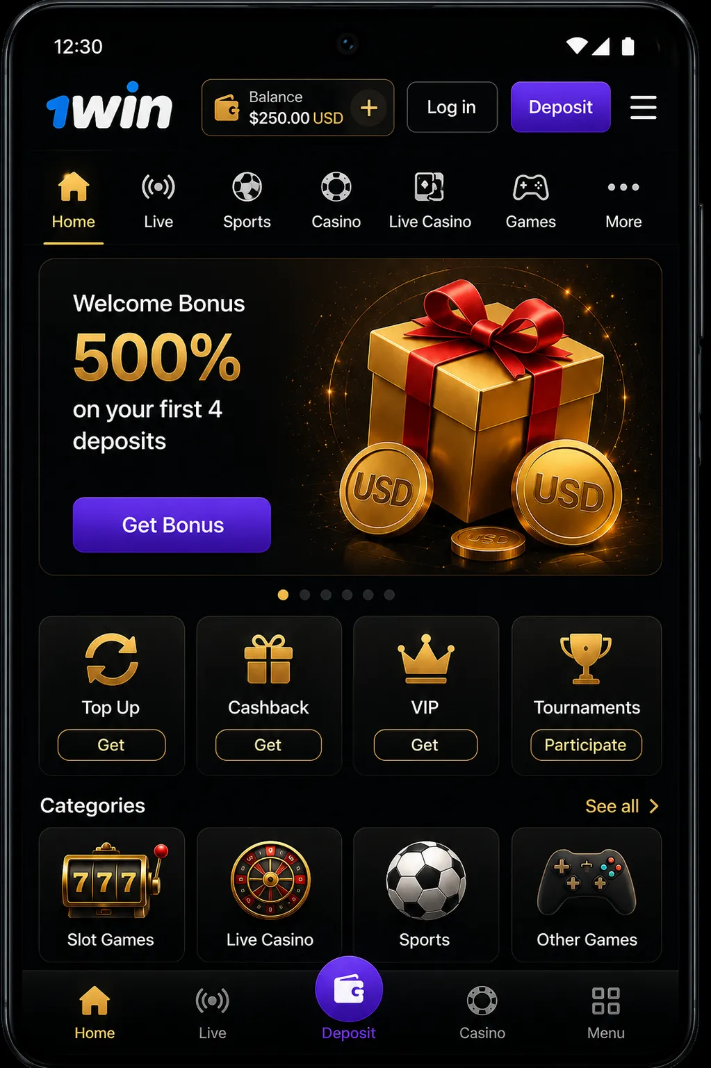What you can do inside the 1Win app
